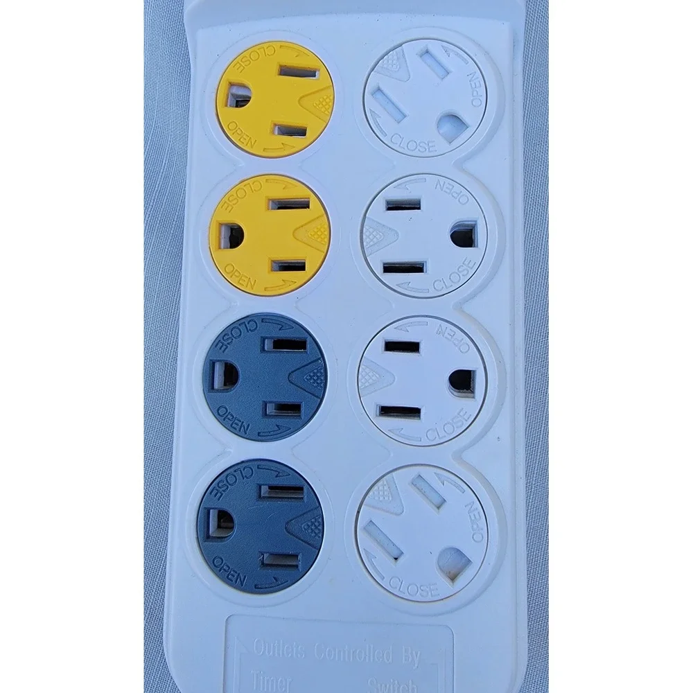 Zilla Digital Power Center 8 Outlet Surge Protector Timer Strip White 09304-1
